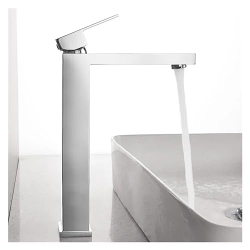 Grifo de cascada para baño en latón cromado con flujo suave monomando 5