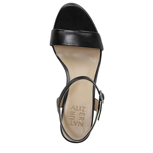 Naturalizer Womens Bristol Ankle Strap Chunky Block Heel Dress Sandal ,Black Smooth ,11W — view 5