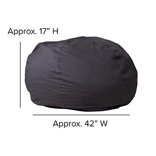Flash Furniture Duncan Oversized Solid Gray Bean Bag Chair For Kids And Adults, Grey, Set Of 1 #TOP2
