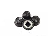 Pedal Car Push Nuts with Plastic Cover, 4-Pack, Red/Black/White (Black)