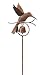 Ancient Graffiti Hummingbird with Bell Garden Stake, Flamed Copper Colored