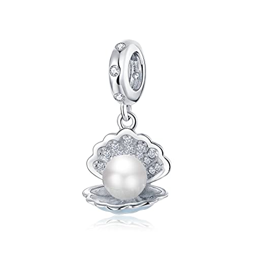 Regalos para mujer: dije pulsera con perlas y mejillones en plata DIY