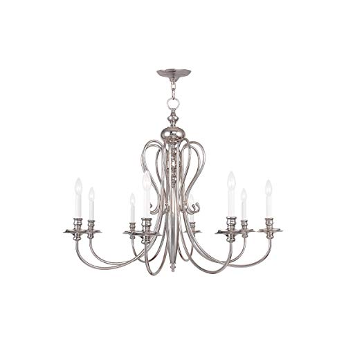 Livex Lighting 5168-35 Caldwell 8-Light Chandelier, Polished Nickel