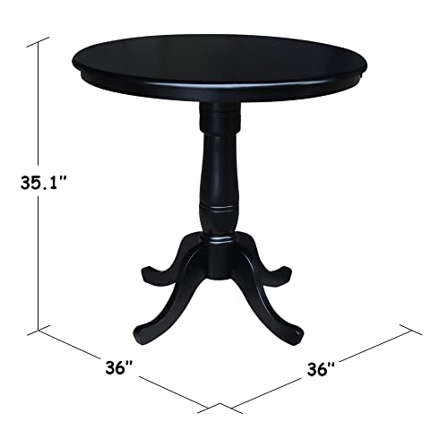 International Concepts 36-Inch Round By 36-Inch High Top Ped Table, Black/Cherry #TOP4