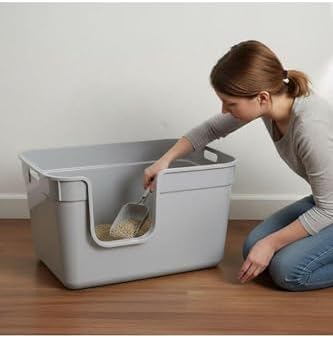 Tanos Yarı Açık Kedi Tuvaleti 54x40x32 - Gri - Görsel 5