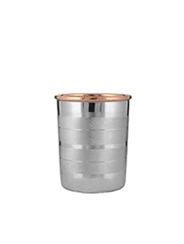 R.T Raghav Tableware Stainless Steel & Copper Glass Modern One Inside Copper Outside Steel Glass