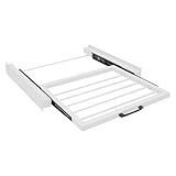 Amplio espacio de secado: el marco intermedio con tendedero dispone de cinco barras fuertes que ofrecen un amplio espacio para colgar calcetines, toallas y otros artículos del hogar