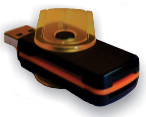 Leitor de Cartões de Memória Rotativo USB 2.0 Preto/Amarelo para SDHC, SDXC, SD, microSDHC, microSD,