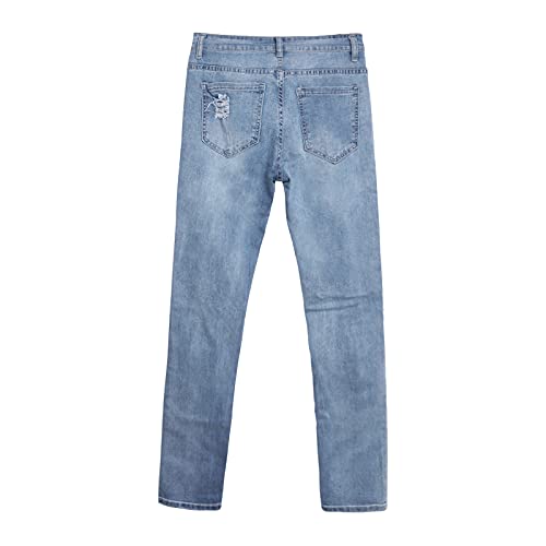 Zwirelz Mens Ripped Jeans Distressed Destroyed Straight Fit Washed Denim Pant Slim Fit Skinny Biker Stretchy Jeans with Holes3
