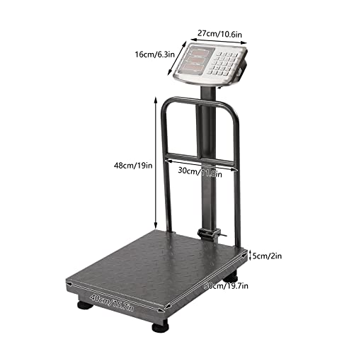 300Kg/660Lb Weight Computing Digital Scale,16" X 20" Heavy Duty Stainless Steel Electronic Floor Platform Scale Postal Scale Accurate Shipping Mailing Lb/Kg Price Calculator Hd Display Screen #TOP1