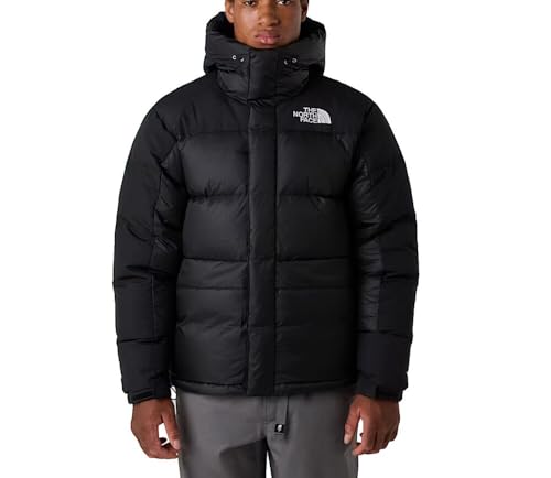 The North Face Veste matelassée avec capuche, parka d'hiver imperméable en noir, duvet isolé, fermeture éclair, Noir , XL
