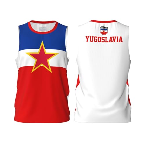 Camiseta Yugoslavia Flag Basketball Shirts Moderna T-Shirt Transpirable Camisetas Básicas para Camping Playa Running S