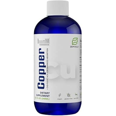 Liquid Ionic Chelated Copper | Natural Elixir for Healthy Connective Tissue | Healthy Hair, Skin, Nails & Collagen | Healthy Iron Levels | Mood Balance | 3 Month Supply