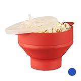 Plegable: El bol para palomitas se puede plegar y guardar en la cocina sin ocupar prácticamente nada de espacio · El material resiste temperaturas desde -40 hasta 230ºC