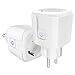 WiFi/WLAN günstig Kaufen-Uolifrem 2PCS WLAN Smart Steckdose mit Strommessung,WiFi Steckdose 16A, Smart Plug Kompatibel mit Alexa & Google Home,Smart Home Steckdose mit Sprachsteuerung,APP-Fernbedienung,Timer,3680W,WiFi 2.4GHz