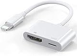 【Amplia compatibilidad】 Este cable HDMI para iPhone es compatible con todos los dispositivos con conexiones de iluminación, por ejemplo. 8/8 Plus, 7/7 Plus, 6S/6S Plus, Pad Touch, Pad Mini / Air Pro. It doesn't support the latest iOS phone with a USB-C port.
