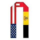 Écharpes de remise de diplômes aux couleurs des États-Unis et de la Belgique, promotion 2025, écharpe de remise de diplômes pour étudiants internationaux, châles de remise de diplômes, cadeaux de déco
