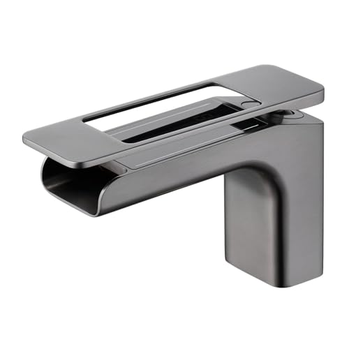 Robinet de lavabo cascade or brossé pour éviter les brûlures d'eau