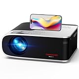 DBPOWER WiFi Projector, 9000L Full HD 1080p Video Projector with Carry Case, Support iOS/Android Sync Screen, Zoom&Sleep Timer, 4.3” LCD Home Movie Projector Compatible w/Smart Phone/Laptop