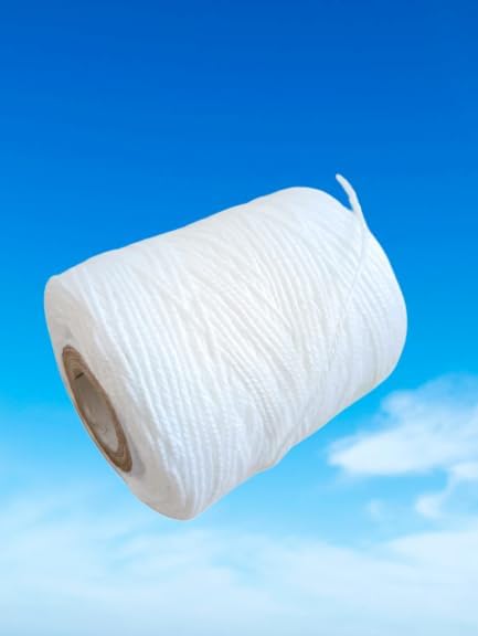 Sorzy Cotton Yarn for Making Flower Garland and Craft Making, White, Pack of 6 1