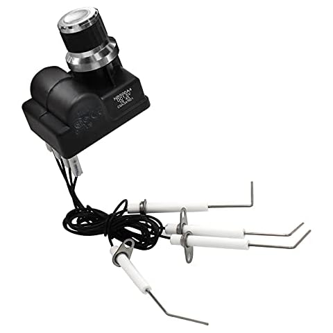 MCAMPAS Grill Igniter Kit for Blackstone 28 Inch Griddle, 4 Outlet Universal AA Battery Silver Cover Spark Electronic Igniter with High Spark Plug Wire Ignition Replacement Kits Cover