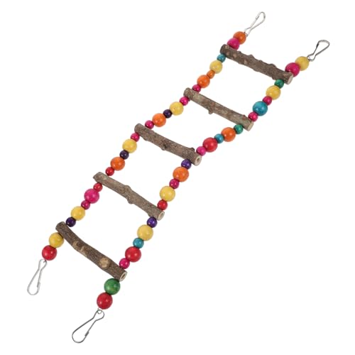HAPINARY Parakeet Climbing Step Ladder Toy Wooden Parrot Ladder Bird Toy for Parrots Large