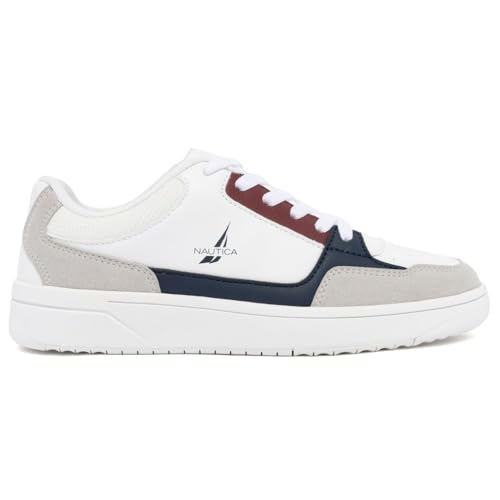 Image of Nautica Women's Court Sneaker - Casual Fashion Lace-Up Low Top Walking Shoes with Comfort Cushion Footbed, Lightweight Everyday Tennis Sneakers
