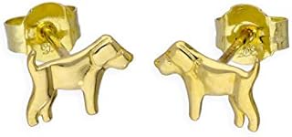 9ct Gold Labrador Stud Earrings