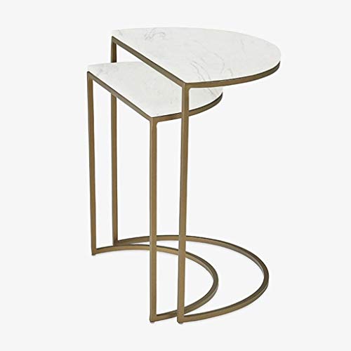 HTLLT Storage Table Combination Table Marble Texture Single Layer Coff