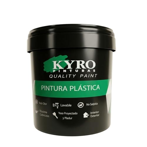 KYRO PINTURAS Pintura plástica Mate Eco - Bajas Emisiones - Interior Exterior - Lavable - Cubriente (0,75 Litros)