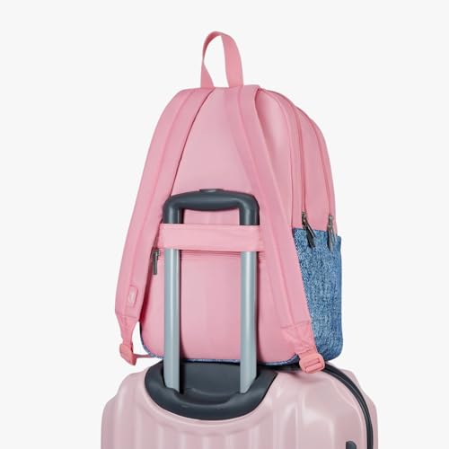 Image of Genie Backpack for Girls Laptop Sleeve, Three Compartments and Organiser with Padded Shoulders |Best for Books,Stationery,Lunch Box & Essentials
