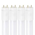 LUXRITE 2FT LED Tube Light, T8, 11W (17W Equivalent), 3000K Soft White, 1100 Lumens, Fluorescent Light Tube Replacement, Direct or Ballast Bypass, ETL Listed (4 Pack)
