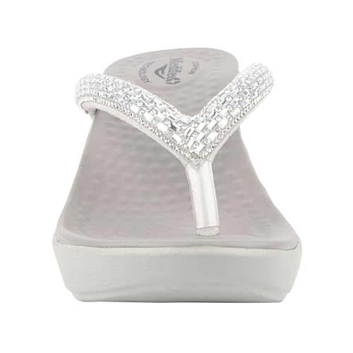 Image of Medifeet Slip-On Wedges Sandals II Rhinestones and Crystals Sandals II Cushion Fashion Sandals For Women's