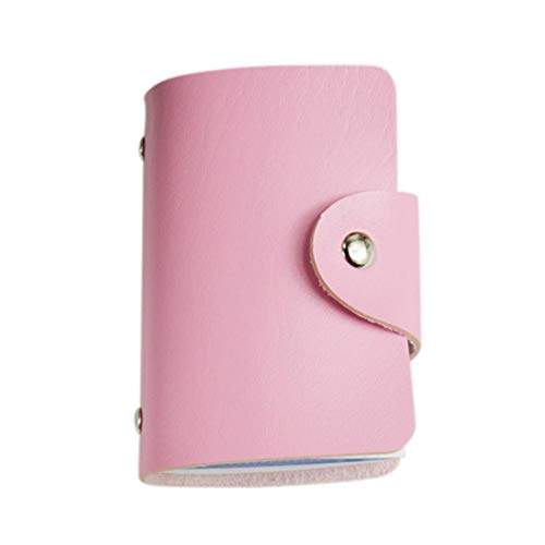 Preisvergleich Produktbild 24 cardsMini Fashion Design Kartenhalter Tasche Visitenkartenpaket PU-Leder Kartenetui für ID-Karten Kreditkarten - Pink