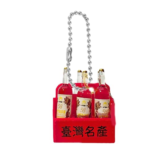 Porte-clés miniature pour bouteille d ' alcool de spécialité taïwanaise, artisanat en métal exquis fait à la main pour la personnalisation et l ' affichage, porte-clés souvenir de Taiwan