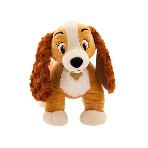 Disney Store Official Lady Medium Soft Toy for Kids, Cuddly Character with Fuzzy Texture and Embroidered Details, Collar and Dogtag, Disney Plushy Suitable for All Ages