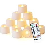 Homemory 12-Pack Remote Flameless LED Battery Tea Light Candles, 400+Hrs