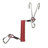 Rigrig Scuba Diving Reef Hook - 316 Stainless Steel Double Reef Cord Hook with Anti-seawater Corrosion & Retractable Lanyard for Dive Safety
