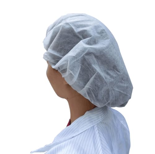 AISHITE 使い切り不織布キャップ 100枚入り ホワイト 男女兼用 フリーサイズ 食品加工 工場 衛生 業務用 ヘアキャップ サージカルキャップ