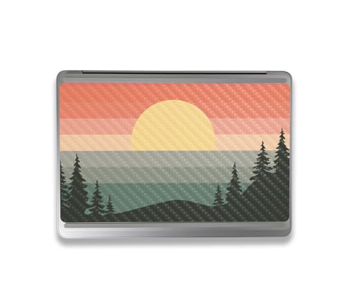 Image of MightySkins Carbon Fiber Skin Compatible with Microsoft Surface Laptop Studio 2 (2023) Full Wrap Kit - Sunset Forest | Protective, Durable Textured Carbon Fiber Finish | Made in The USA