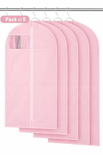 Image of Nibbler Pack of 5 Clothes Hanging Bag, Washable Plastic Wardrobe Storage Bag, Dust Cover Waterproof Closet Organizer (Pack Of 5)