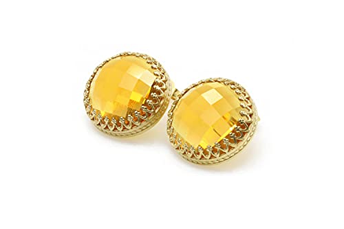 Boucles d'oreilles de Novembre en citrine dorée fait main
