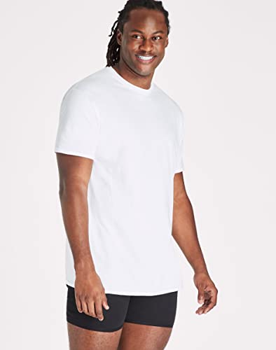 Hanes Mens Ultimate Tall Soft and Breathable Crewneck Undershirt 4-Pack, 2XT White3
