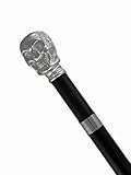 Chrome Skull Brandy Smuggler Straight Aluminum Black Walking Cane