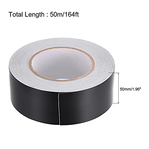 Image of uxcell Aluminum Foil Tape Black Matte Tape Non Reflective 50mmx50m /164ft for HVAC, Sealing, Patching Hot and Blocking Light