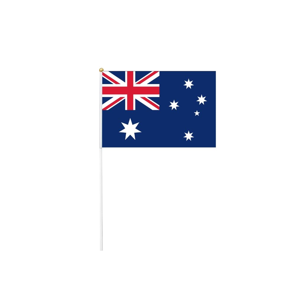 Australian Flags for Parties and Events - Australia Day Decorations and Party Favors - Home - Office and Classroom Decorations (Pack of 12)