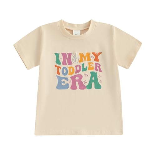 Toddler Baby Girls T-Shirt in My Toddler Era Groovy Short Sleeve Concert Letter Print Retro Tops