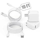 iPad Charger, [MFI Certified] 2Pack Long 10FT USB A to Lightning Cord Fast iPhone Charging Foldable Portable Plug USB Wall Charger Block for iPad 9th 8th Generation, Mini 5, 4, Air, Pro,iPhone,Airpods