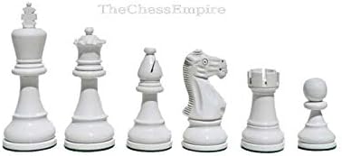 Miniatura 2 de Juego de ajedrez AIW 350 piezas de ajedrez blanco marfil y negro lacado 3.75" King Luxury Juego de piezas solamente