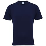 Diseño de manga montada. Just Cool - Camiseta lisa para hombre, Primavera-Verano, envolvente, Liso, Manga Corta, Hombre, color Oxford azul marino., tamaño L